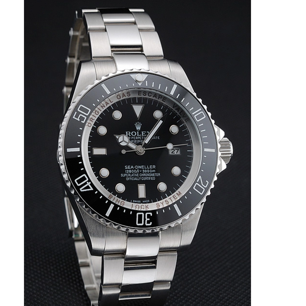 Best AAA Replica Sites Steel Sky Stainless Rolex Dweller Watch Black Dial Bracelet 0723